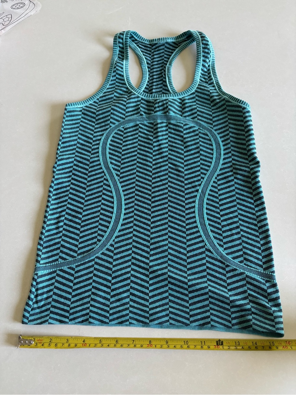 lululemon athletica Teal and Black Chevron Racerback Tank